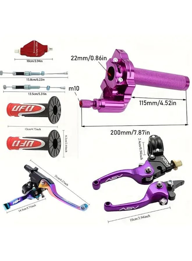 Universal Motorcycle Brake Lever Throttle Grip CNC Quick Twist Assembly Generation Handle Blue - Image 2